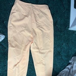 Orange full-length dress pants